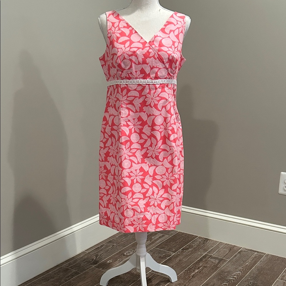 Lilly Pulitzer Coral and White Floral  Dress